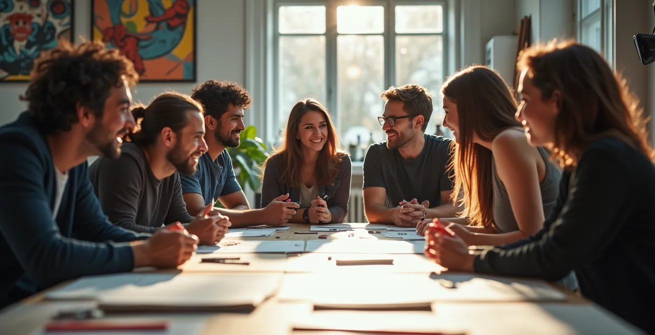 Studio de production montréalais avec équipes créatives au travail