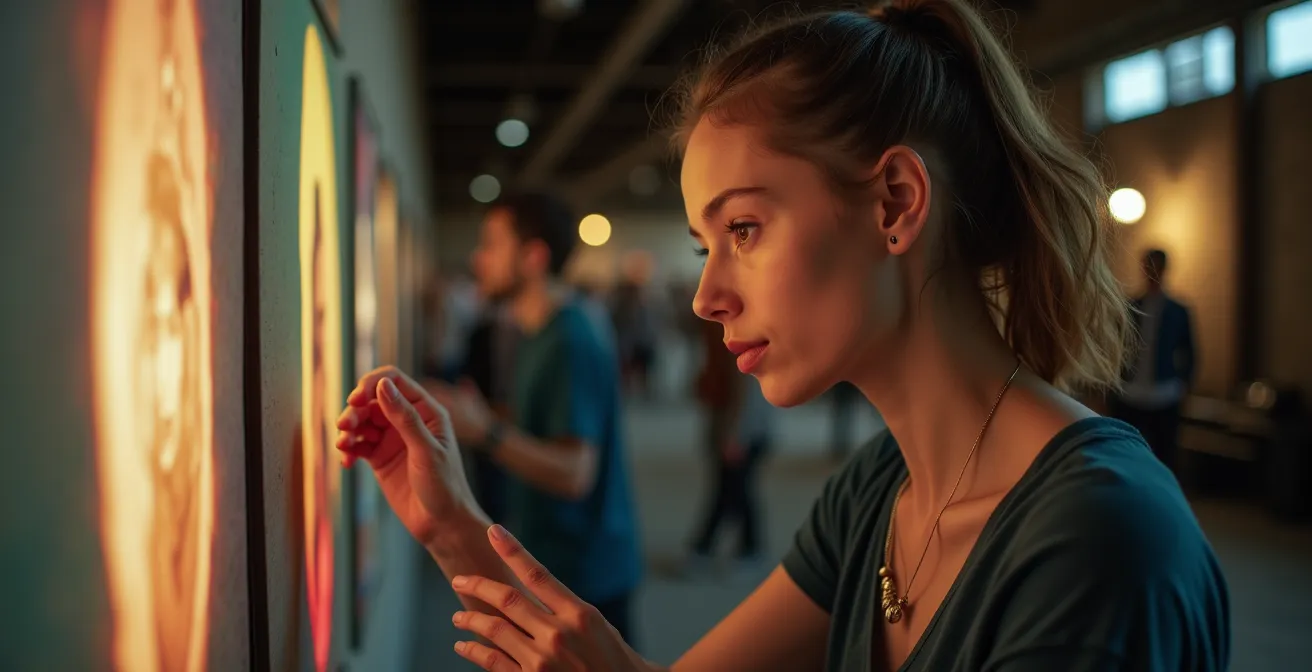 Espace artistique alternatif dans une ancienne usine reconvertie avec œuvres contemporaines