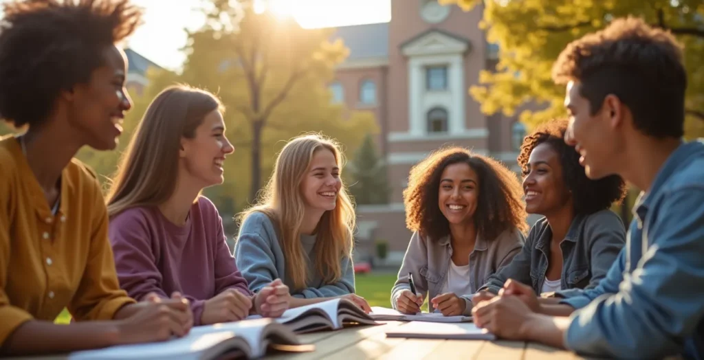 Étudiants québécois d’origines diverses bénéficiant d’un enseignement accessible et inclusif